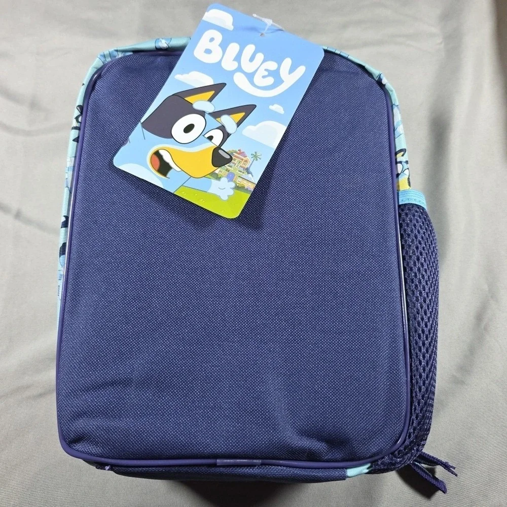 Bluey Insulated Kid's Blue‎ Lunch Bag with Mesh Pocket on Side NEW